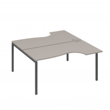 Рабочая станция DUE (2х160) столы эргономичные Классика мокко премиум / металлокаркас антрацит А4 А2 185 МП