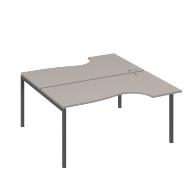 Рабочая станция DUE (2х160) столы эргономичные Классика мокко премиум / металлокаркас антрацит А4 А2 185 МП