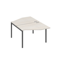 Рабочая станция каркас DUE (2х120) с эргономичными столами Техно дуб / металлокаркас антрацит А4 А2 186 ДШ