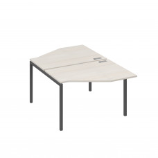 Рабочая станция каркас DUE (2х120) с эргономичными столами Техно дуб / металлокаркас антрацит А4 А2 186 ДШ