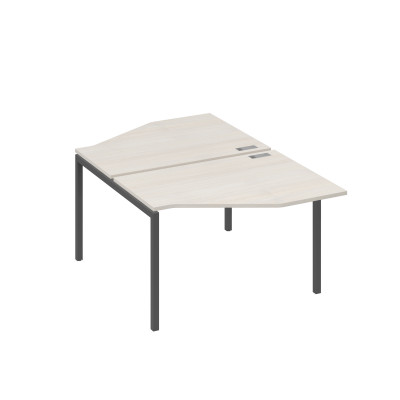 Рабочая станция каркас DUE (2х120) с эргономичными столами Техно дуб / металлокаркас антрацит А4 А2 186 ДШ