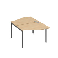 Рабочая станция каркас DUE (2х120) с эргономичными столами Техно натуральный дуб / металлокаркас антрацит А4 А2 186 НД