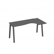Стол на металлокаркасе TRE эргономичный "Классика" правый антрацит премиум / металлокаркас антрацит А4 А3 036 АР