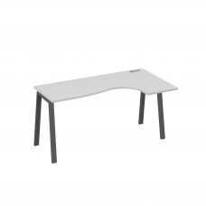 Стол на металлокаркасе TRE эргономичный "Классика" правый серый / металлокаркас антрацит А4 А3 036 СЕ