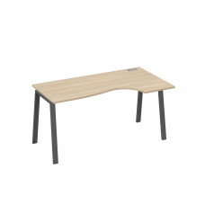 Стол эргономичный правый "Классика" на металлокаркасе TRE дуб скандинавский / металлокаркас антрацит А4 А3 046 ДК