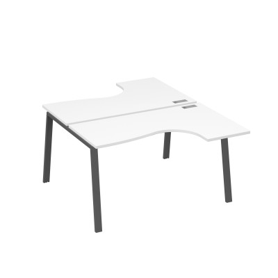 Рабочая станция TRE (2х140) столы Классика эргономичные белый премиум / металлокаркас антрацит А4 А3 181 БП