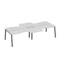 Рабочая станция из столов (4х160) Классика каркас TRE серый / металлокаркас антрацит А4 А3 182-2 СЕ