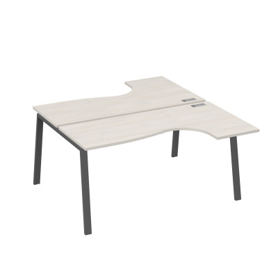 Рабочая станция на опорах TRE (2х160) столы Классика дуб / металлокаркас антрацит А4 А3 182 ДШ