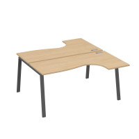 Рабочая станция на опорах TRE (2х160) столы Классика натуральный дуб / металлокаркас антрацит А4 А3 182 НД