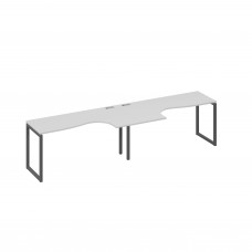 Рабочая станция металлокаркас QUATTRO (2х160) столы Классика серый / металлокаркас антрацит А4 А4 035-2 СЕ