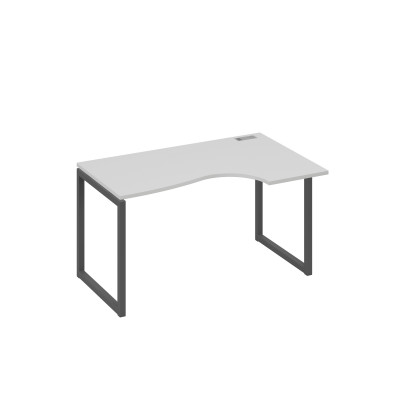 Стол правый "Классика" эргономичный на металлокаркасе QUATTRO серый / металлокаркас антрацит А4 А4 044 СЕ