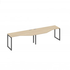 Cтанция QUATTRO столы (2х160) Техно эргономичные дуб скандинавский / металлокаркас антрацит А4 А4 055-2 ДК