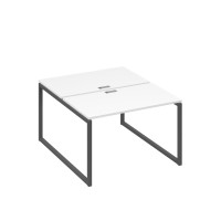 Рабочая станция 2х120 на металлокаркасе QUATTRO белый премиум / металлокаркас антрацит А4 А4 173 БП