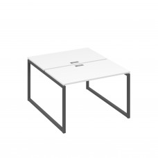 Рабочая станция 2х120 на металлокаркасе QUATTRO белый премиум / металлокаркас антрацит А4 А4 173 БП