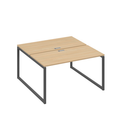 Рабочая станция 2х140 на опорах QUATTRO натуральный дуб / металлокаркас антрацит А4 А4 174 НД