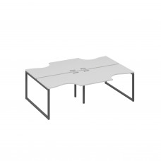 Рабочая станция столы (4х120) Классика опоры QUATTRO серый / металлокаркас антрацит А4 А4 183-2 СЕ