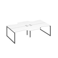 Рабочая станция (4х140) столы Классика каркас QUATTRO белый премиум / металлокаркас антрацит А4 А4 184-2 БП