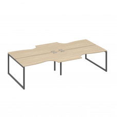 Рабочая станция QUATTRO (4х160) столы Классика дуб скандинавский / металлокаркас антрацит А4 А4 185-2 ДК