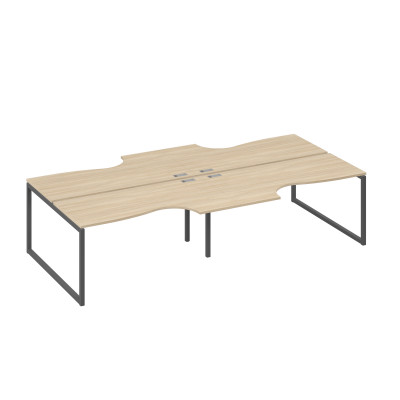 Рабочая станция QUATTRO (4х160) столы Классика дуб скандинавский / металлокаркас антрацит А4 А4 185-2 ДК