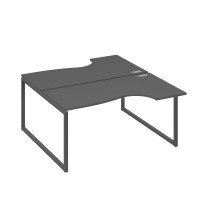 Рабочая станция (2х160) столы Классика опоры QUATTRO антрацит премиум / металлокаркас антрацит А4 А4 185 АР