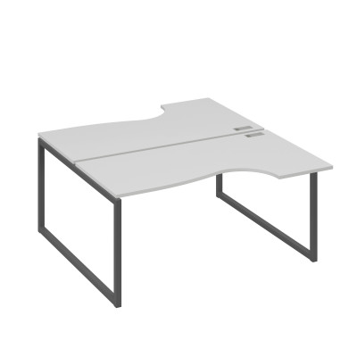 Рабочая станция (2х160) столы Классика опоры QUATTRO серый / металлокаркас антрацит А4 А4 185 СЕ