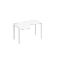 Стол левый эргономичный "Классика" на металлокаркасе UNO белый премиум / металлокаркас белый А4 Б1 031 БП
