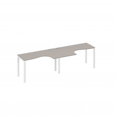 Рабочая станция UNO (2х140) со столами Классика мокко премиум / металлокаркас белый А4 Б1 033-2 МП