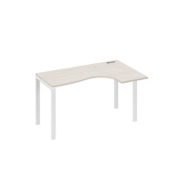Стол правый "Классика" эргономичный на металлокаркасе UNO дуб / металлокаркас белый А4 Б1 034 ДШ