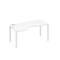 Стол эргономичный левый "Классика" на металлокаркасе UNO белый премиум / металлокаркас белый А4 Б1 045 БП