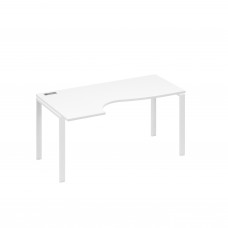 Стол эргономичный левый "Классика" на металлокаркасе UNO белый премиум / металлокаркас белый А4 Б1 045 БП