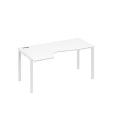 Стол эргономичный левый "Классика" на металлокаркасе UNO белый премиум / металлокаркас белый А4 Б1 045 БП
