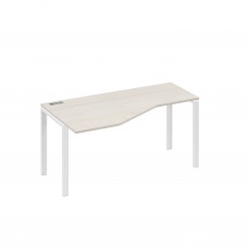Стол левый "Техно" эргономичный на металлокаркасе UNO дуб / металлокаркас белый А4 Б1 055 ДШ