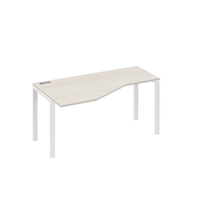 Стол левый "Техно" эргономичный на металлокаркасе UNO дуб / металлокаркас белый А4 Б1 055 ДШ