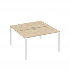 Рабочая станция на металлокаркасе UNO (2х140) дуб скандинавский / металлокаркас белый А4 Б1 174 ДК