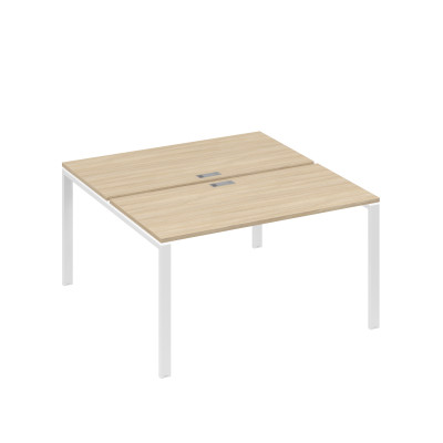 Рабочая станция на металлокаркасе UNO (2х140) дуб скандинавский / металлокаркас белый А4 Б1 174 ДК