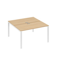 Рабочая станция на металлокаркасе UNO (2х140) натуральный дуб / металлокаркас белый А4 Б1 174 НД