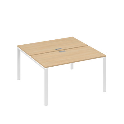 Рабочая станция на металлокаркасе UNO (2х140) натуральный дуб / металлокаркас белый А4 Б1 174 НД