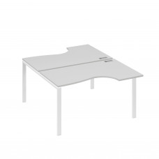 Рабочая станция (2х140) каркас UNO со столами Классика серый / металлокаркас белый А4 Б1 184 СЕ