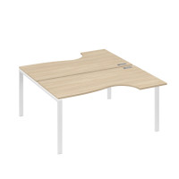 Станция на каркасе UNO (2х160) столы Классика дуб скандинавский / металлокаркас белый А4 Б1 185 ДК