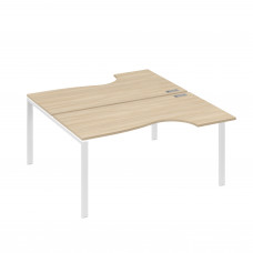 Станция на каркасе UNO (2х160) столы Классика дуб скандинавский / металлокаркас белый А4 Б1 185 ДК