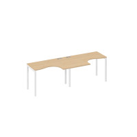Рабочая станция столы Классика каркас DUE (2х120) натуральный дуб / металлокаркас белый А4 Б2 031-2 НД