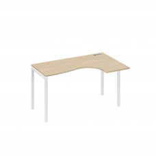 Стол правый "Классика" на металлокаркасе DUE эргономичный дуб скандинавский / металлокаркас белый А4 Б2 034 ДК