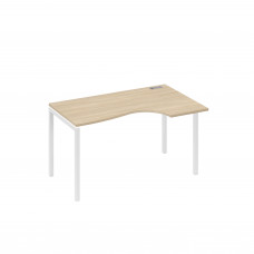 Стол на металлокаркасе DUE "Классика" эргономичный правый дуб скандинавский / металлокаркас белый А4 Б2 044 ДК