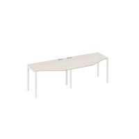 Рабочая станция DUE (2х120) столы эргономичные Техно дуб / металлокаркас белый А4 Б2 051-2 ДШ