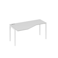 Стол эргономичный левый "Техно"на металлокаркасе DUE серый / металлокаркас белый А4 Б2 055 СЕ