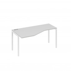 Стол эргономичный левый "Техно"на металлокаркасе DUE серый / металлокаркас белый А4 Б2 055 СЕ