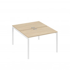 Рабочая станция на металлокаркасе DUE (2х120) дуб скандинавский / металлокаркас белый А4 Б2 173 ДК