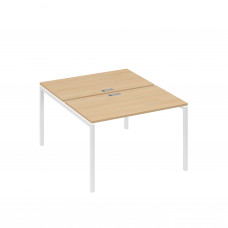 Рабочая станция на металлокаркасе DUE (2х120) натуральный дуб / металлокаркас белый А4 Б2 173 НД