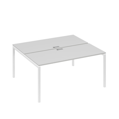 Станция офисная на каркасе DUE (2х160) серый / металлокаркас белый А4 Б2 175 СЕ
