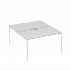 Рабочая станция 2х140 с металлокаркасом DUE серый / металлокаркас белый А4 Б2 177 СЕ